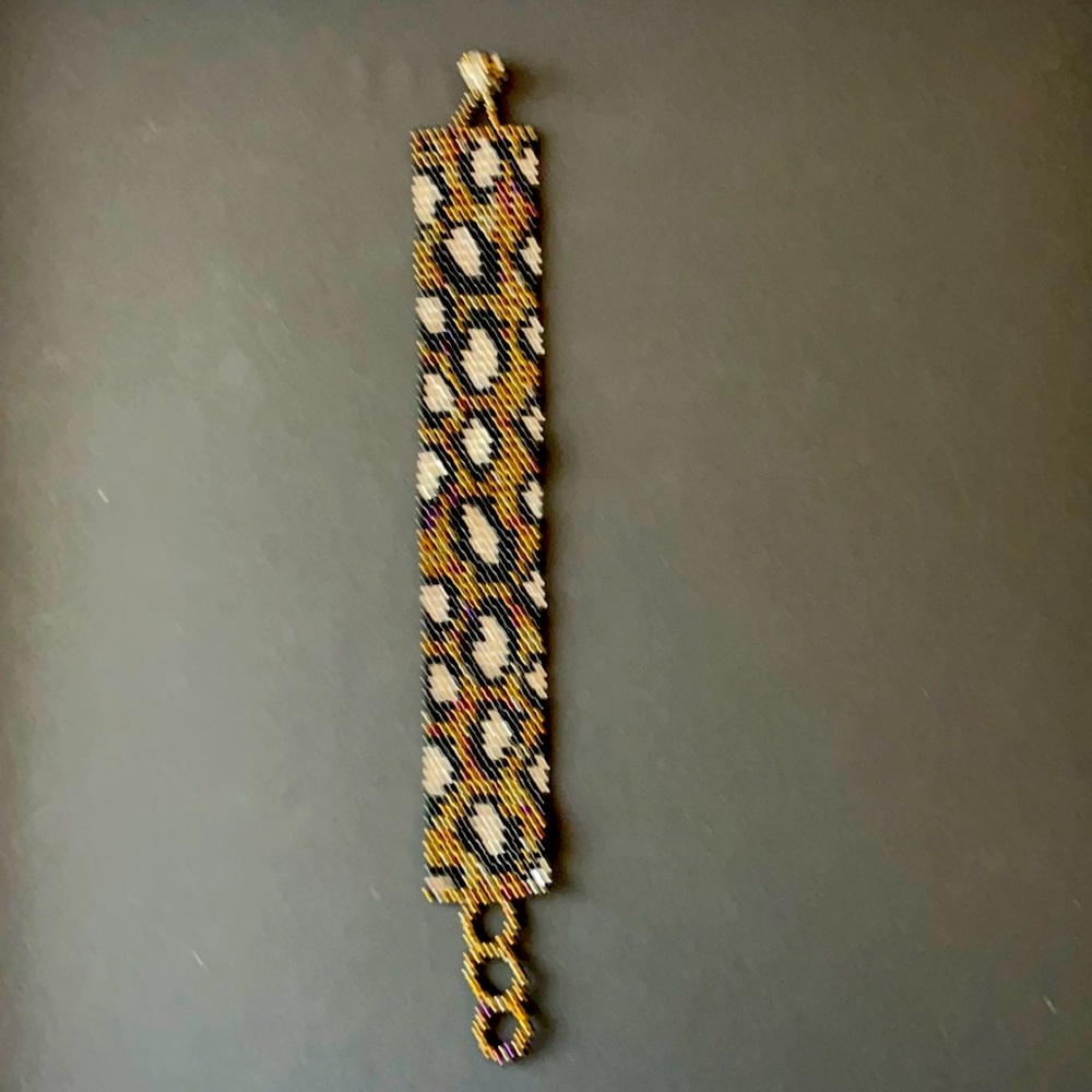 Beaded bracket cuff from France.